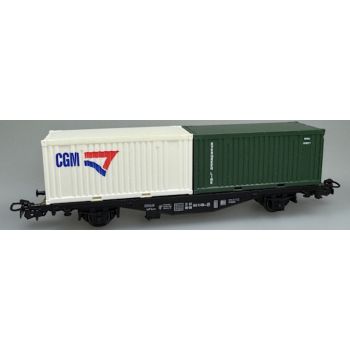 Evergreen Line - CGM, Containerwagen beladen mit 2 Containern