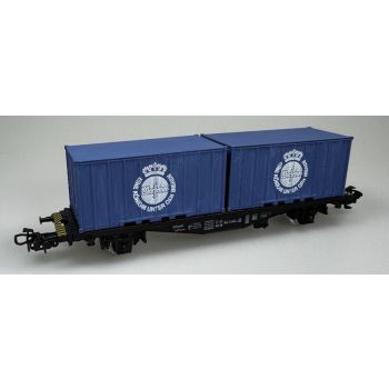 Warsteiner Eine Königin unter den Bieren, Containerwagen beladen mit 2 Containern, mattblau