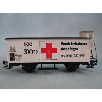 Göppingen Sanitätskolonne 100 Jahre (Altbaugüterwagen mit Bremserhaus)