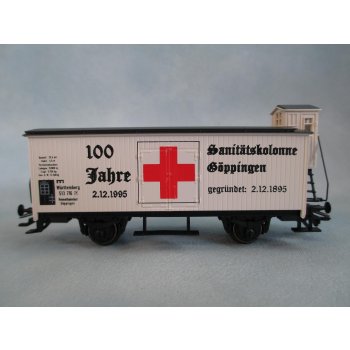 Göppingen Sanitätskolonne 100 Jahre, 2.12.1995 (zusätzlicher Druck!), (Altbaugüterwagen mit Bremserhaus)