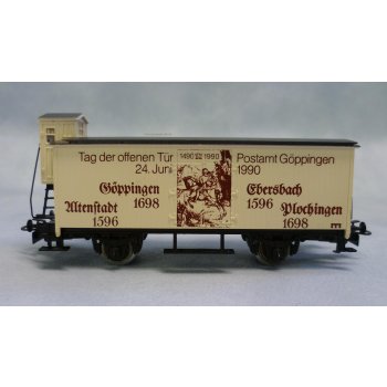 Postamt Göppingen, Tag der offenen Tür (brauner Aufdruck), (Gedeckter Altbaugüterwagen mit Bremserhaus)