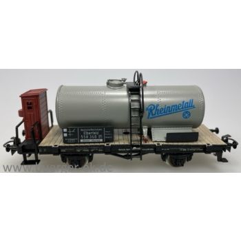 Rheinmetall, Kesselwagen mit Bremserhaus, Kessel grau, Deutsche Reichsbahn Wagendaten