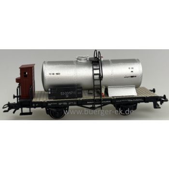 Kesselwagen mit Bremserhaus, Kessel grau, Wagenlaufschild 53-33-27