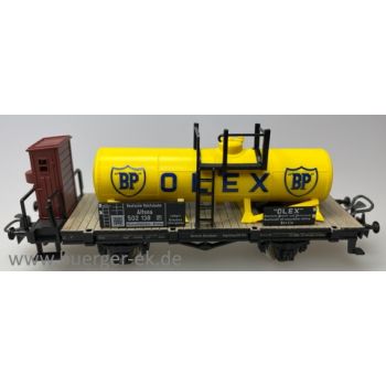 Kesselwagen mit Bremserhaus, BP OLEX BP, gelber Kessel, Deutsche Reichsbahn