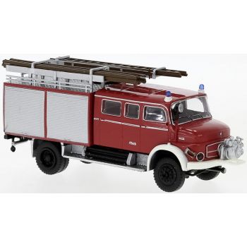 Mercedes-Benz LAF 1113, LF 16, Feuerwehr, rot/weiß, mit offenen Seitenkästen/Schläuche, Baujahr 1972