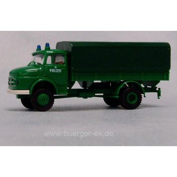 Mercedes-Benz LA 322 POLIZEI-LKW, Pritsche/Plane, Plane dunkelgrün