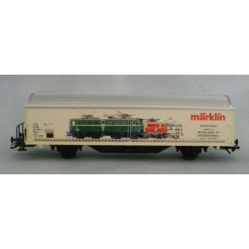 märklin Sonderwagen anlässlich der Modellbau '97 International vom 23.-26.10.1997 (Wien), mit E-Lok Abbildung, (Schiebewandwagen)