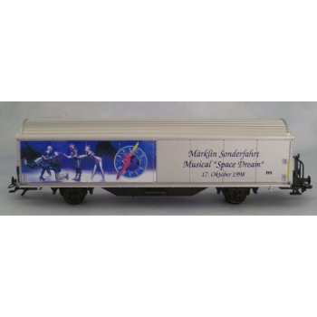 Märklin Sonderfahrt Musical Space Dream 17.Oktober 1998 (Wagen für Fahrtteilnehmer, wechselseitig bedruckt), (Schiebewandwagen)