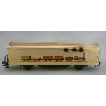 Schweizerische Bahnen 150 Jahre (silberglänzender Schiebewandwagen, spezielle Abbildung der Spanisch-Brötli-Bahn!)