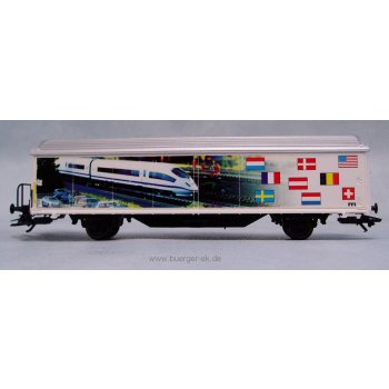 Märklin (ICE und Flaggenabbildung), (Spez. Schiebewandwagen für Preisausschreiben !)