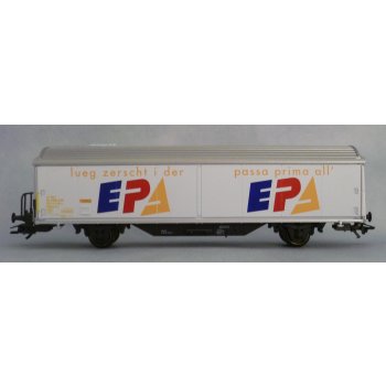 EPA lueg zerscht i der / passa prima all' (wechselseitige Bedruckung), (Schiebewandwagen Schweiz)