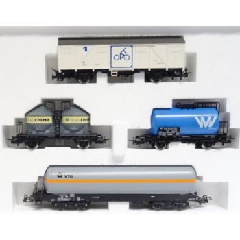Regional-Wagen-Set Nord, 1 Fahrradwagen Sylt, 1 Silowagen Kali Chemie, 1 Kesselwagen VVV, 1 Gas-Kesselwagen VTG