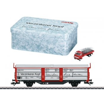 Märklin Museumswagen HO 2020 Zweiachsiger Schiebedach-/Schiebewandwagen Bauart Tbis 871 der Deutschen Bundesbahn (DB), Verzinkerei Kopf Schlierbach,