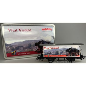 Vivat Viadukt Altenbeken 2005, Altbaugüterwagen mit Bremserbühne in Blechschatulle