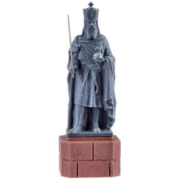 Karl der Große Statue Fertigmodell. L 1,3 x B 1,5 x H 4,3 cm.