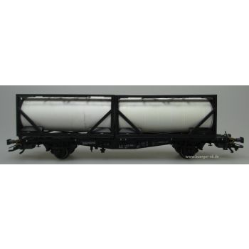 Containerwagen beladen mit 2 Tankcontainern, 2-achsig, weiß