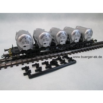 Behältertragwagen mit 5 zylindrischen Behältern, 2achsig