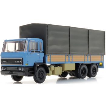 DAF LKW Pritsche/Plane 3achsig mit kippbarem Fahrerhaus, blau
