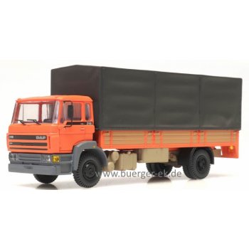 DAF Pritschen/Planen LKW mit Kipp-Fahrerhaus, orange