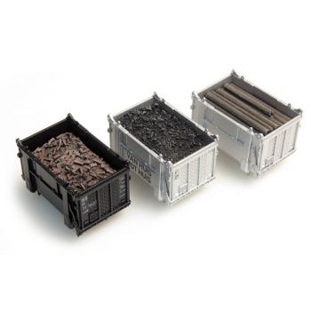 Ladgut für 3 Container: Kohle, Balken, Bauschutt