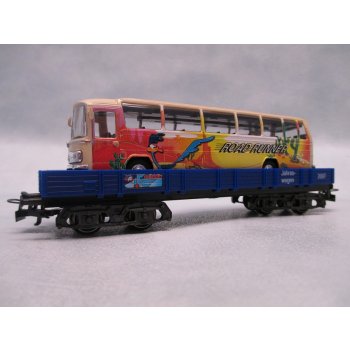 1.FC märklin Jahreswagen 2007 - Road Runner, (4achsiger Niederbordwagen beladen mit Mercedes-Benz Omnibus)