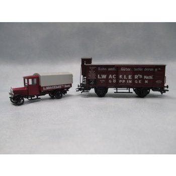 Märklin Museumswagen 1993 mit Metallauto, Wackler, Aufschrift 