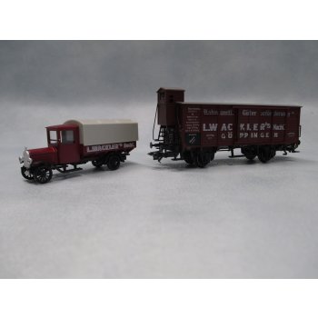 Märklin Museumswagen 1993 mit Metallauto, Wackler, Aufschrift 