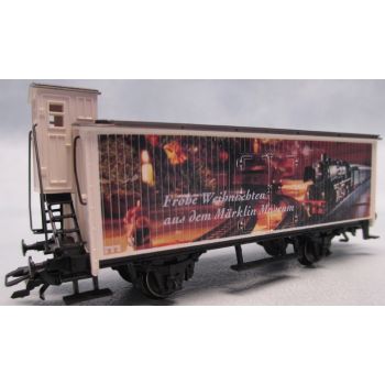 Frohe Weihnachten aus dem Märklin Museum, Weihnachts-Sonderwagen aus dem Märklin Museum, (Gedeckter Güterwagen mit Bremserhaus)