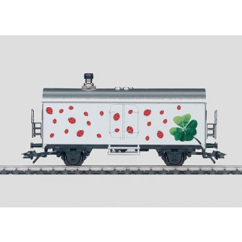 Viel Glück (Glückwunschwagen), bedruckt mit Marienkäfern und 4-blättrigem Kleeblatt, eingebaute Elektronik, über 10 Sekunden lag können persönliche