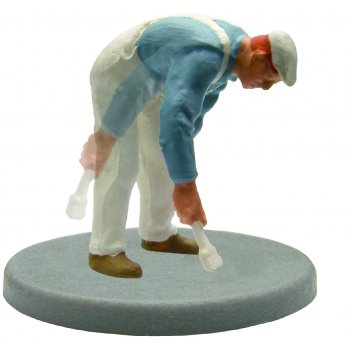 Malergeselle gebückt, Elektronik, funktionsfähige Figur