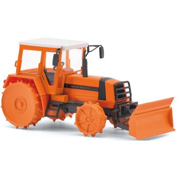 Traktor Fortschritt ZT 320 A, Kompaktor mit Räumschild, orange, Baujahr 1991