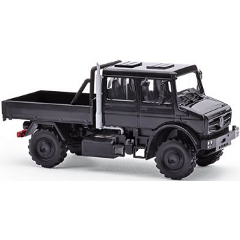 Mercedes-Benz Unimog U 5023 Doppelkabine mit Überrollbügel, Pritsche, schwarz, Baujahr 2013