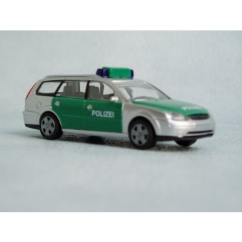 Ford Mondeo Turnier 2001 der POLIZEI, silber/grün, mit Blaulichtbalken
