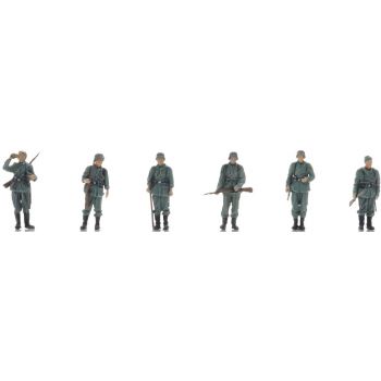 Wehrmacht - Infanterie wartet auf Transport, 6 Figuren, Spur TT