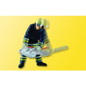 Feuerwehrmann mit Kettensäge, bewegte Figur, ELEKTRONIK