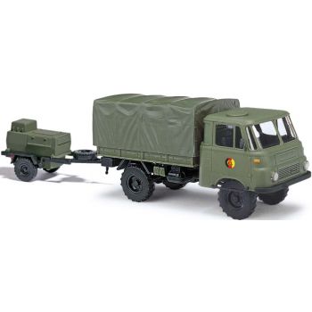 Robur LO 1801 Pritsche/Plane NVA mit HL 10.00 WTA Anhänger, Baujahr 1968