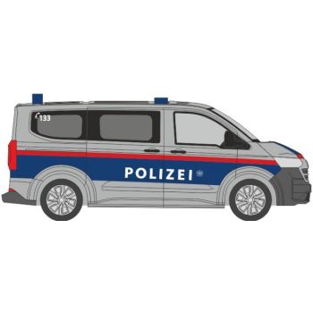VW T7 Transporter, Polizei Österreich, silber mit blau/gelbem Streifendekor