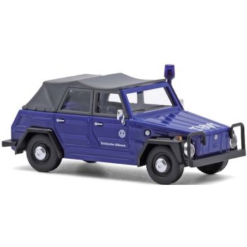 VW 181 Kurierwagen, THW - Technisches Hilfswerk, blau mit schwarzem Verdeck, Baujahr 1970