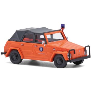 VW 181 Kurierwagen, THW - Technisches Hilfswerk, orange mit schwarzem Verdeck, Baujahr 1970