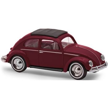 VW Käfer Ovalfenster Export mit Schiebedach, dunkelrot, Baujahr 1955