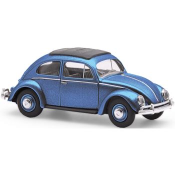 VW Käfer Ovalfenster Export mit Schiebedach, blaumetallic, Baujahr 1955