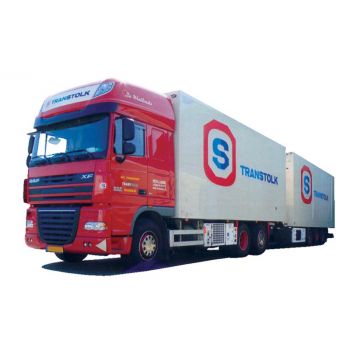 DAF XF 105 SSC, Kühlkoffer-Tridemhängerzug, Transtolk (NL)