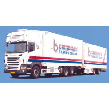 Scania '09 Topl., Kühl-Koffertandemhängerzug, Brinkman