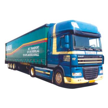 DAF XF 105 SSC/Aerop., Gardinen-Koffersattelzug, Teuben