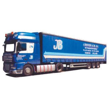 DAF XF 105 SSC/Aerop., Gardinen-Koffersattelzug, JB Bakker