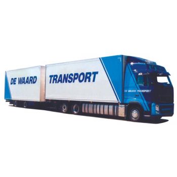 Volvo '08 Glob., Kühl-Koffertandemhängerzug, De Waard