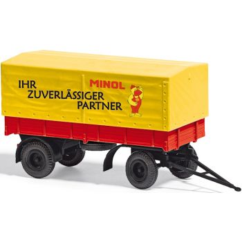 HL 80 Anhänger Pritsche/Plane, MINOL - Ihr zuverlässiger Partner, Baujahr 1967