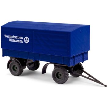 IFA HL 80 Pritschen-/Planenanhänger 2achsig, THW - Technisches Hilfswerk, blau, Baujahr 1967