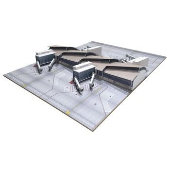 Los Angeles - Tom Bradley International Terminal - Midsection, Kartonbausatz inklusive Bodenplatte, 30 x 40 cm