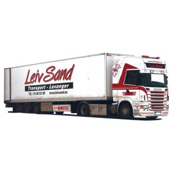 Scania R Topl. Aerop., Kühlkoffersattelzug, Leiv-Sand